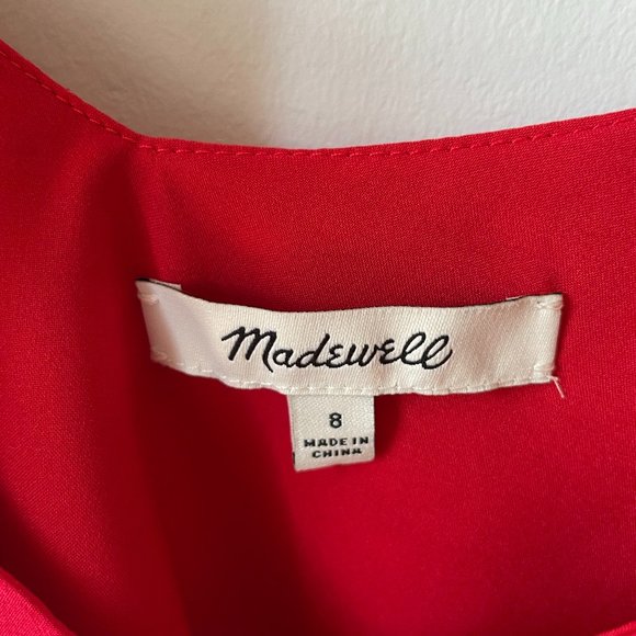 Madewell Silk Button-Down Cami Top in Red - Picture 3 of 4